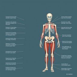 A detailed illustration of the human body, showcasing the muscular and skeletal systems in an educational and informative manner