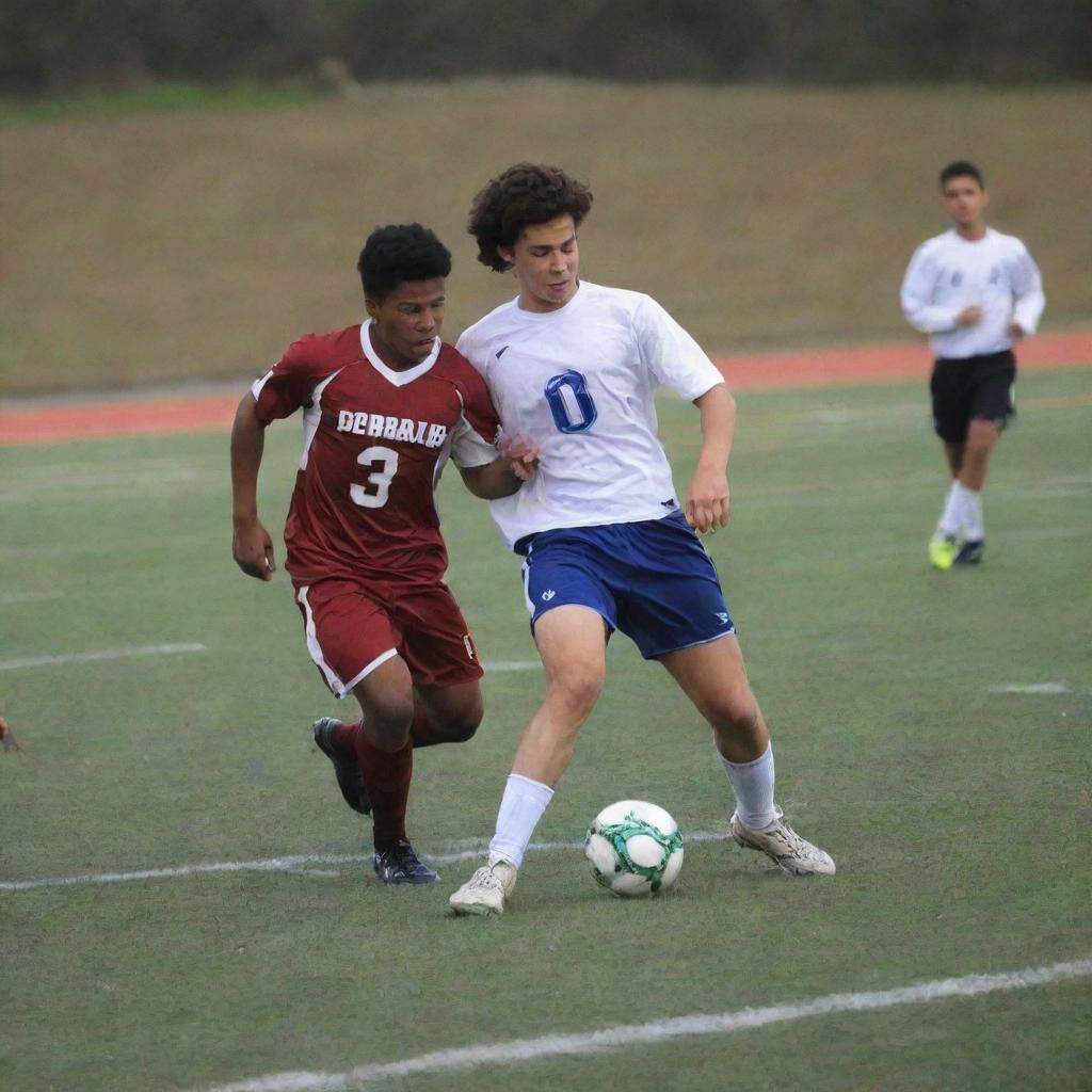 Honorable football players demonstrating their skills on the pitch with great sportsmanship.