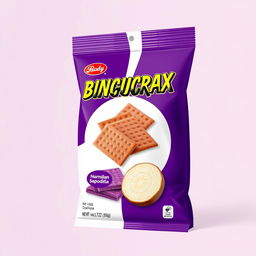 Create a product packaging design for the brand BINGUCRAX with a purple or white background