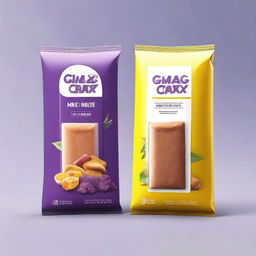 Create a product packaging design for the brand BINGUCRAX with a purple or white background