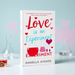 Create a book cover for the title 'Love is an Experiment' by author Daniella Ayoade