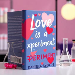 Design an aesthetic and eye-catching book cover for 'Love is an Experiment' by Daniella Ayoade