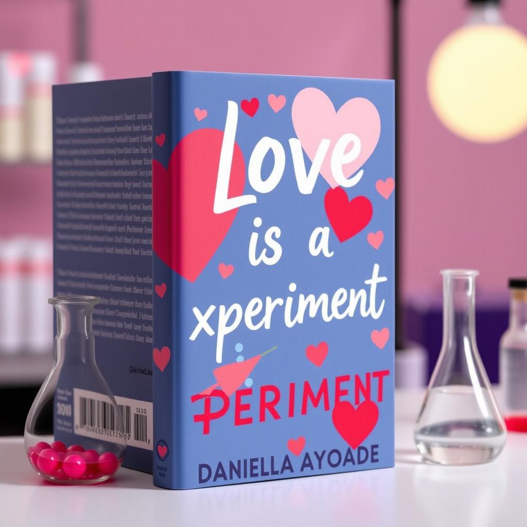 Design an aesthetic and eye-catching book cover for 'Love is an Experiment' by Daniella Ayoade
