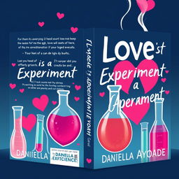 Design an aesthetic and eye-catching book cover for 'Love is an Experiment' by Daniella Ayoade