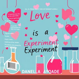 Design an aesthetic and eye-catching book cover for 'Love is an Experiment' by Daniella Ayoade