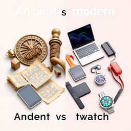 A thumbnail image depicting a comparison between ancient and modern technology