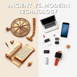 A thumbnail image depicting a comparison between ancient and modern technology