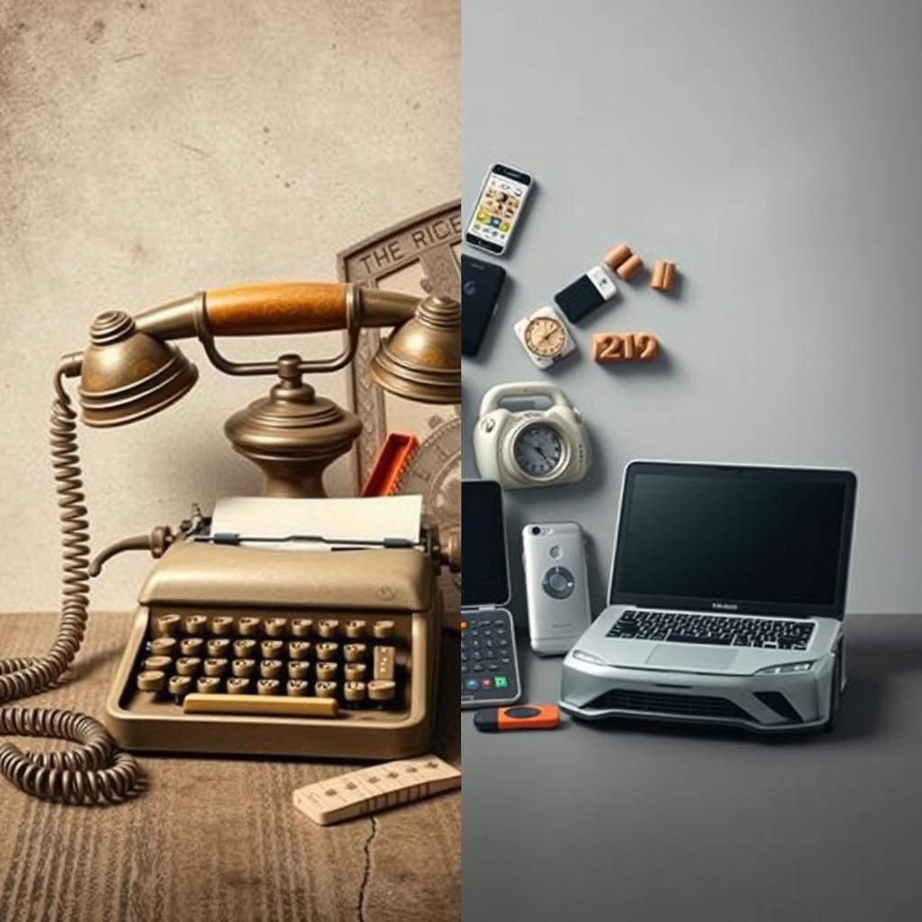 An artistic representation of old things versus new things