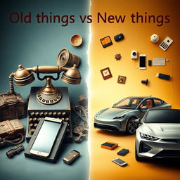 An artistic representation of old things versus new things