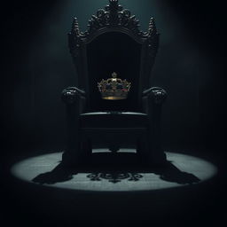 A majestic throne with a beautifully ornate crown sitting on the seat