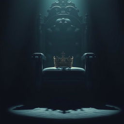 A majestic throne with a beautifully ornate crown sitting on the seat