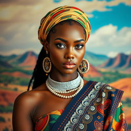 A beautiful woman from Equatorial Guinea with a captivating and sensual gaze