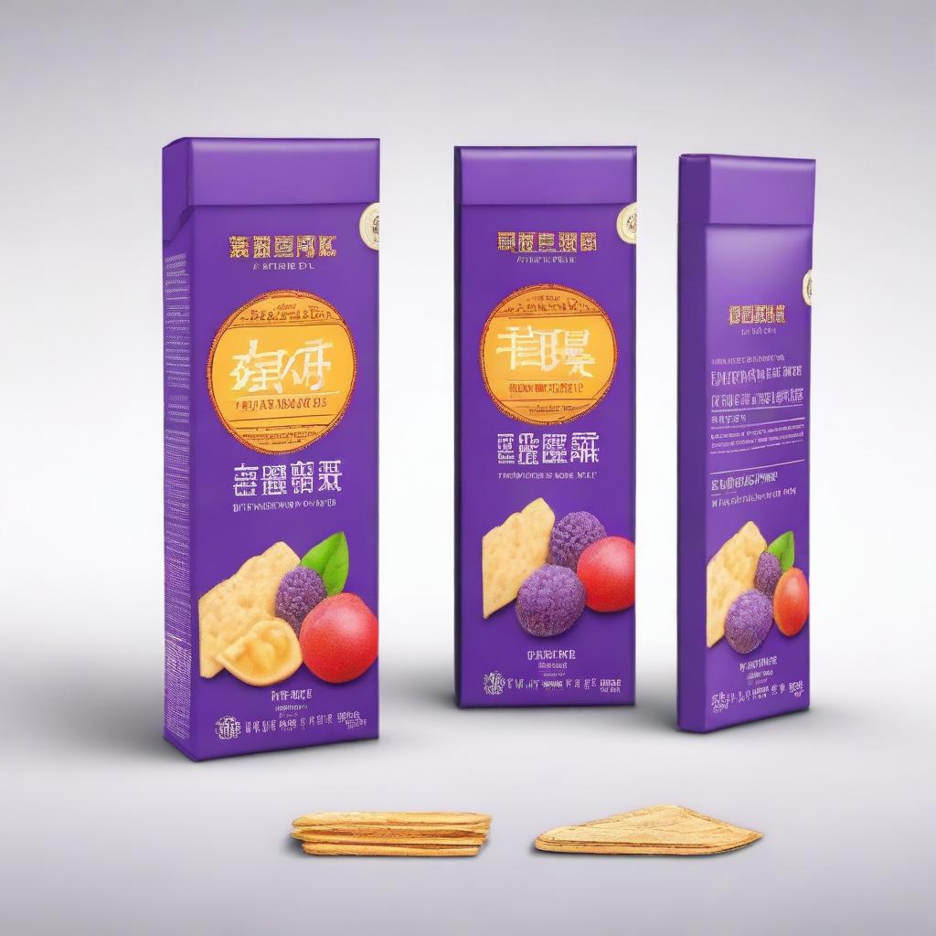 Create a product packaging design for the brand BINGUCRAX with a purple or white background