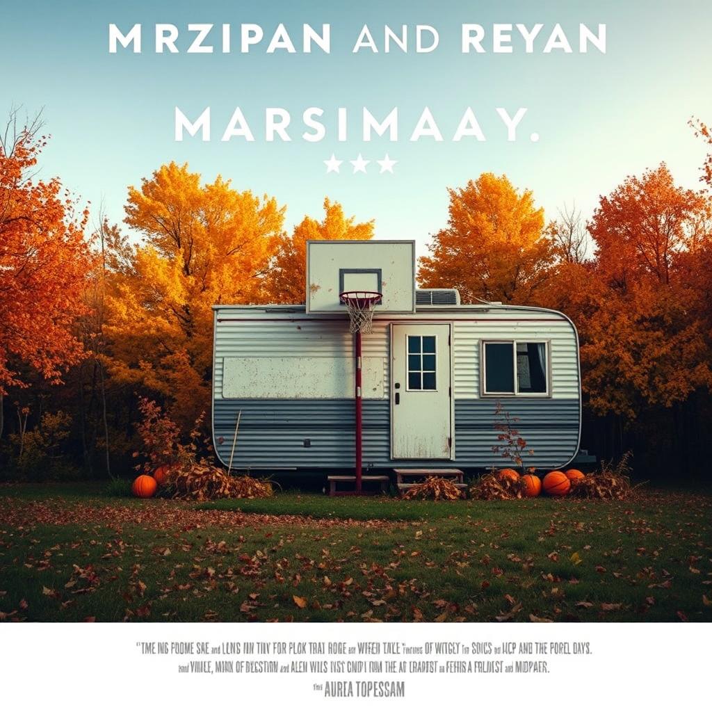 Create a movie poster for a film titled 'Marzipan and Ryan' set in autumn