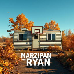 Create a movie poster for a film titled 'Marzipan and Ryan' set in autumn