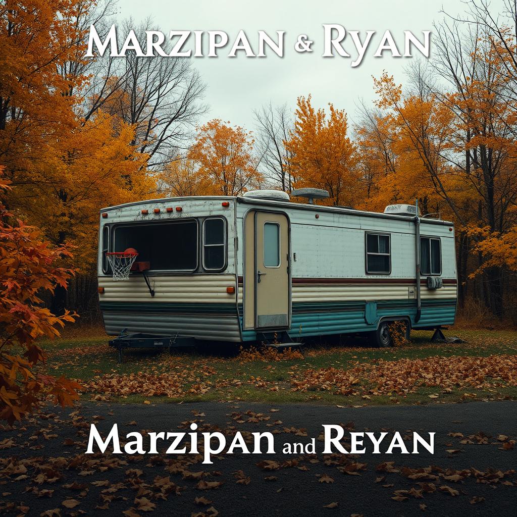 Create a movie poster for a film titled 'Marzipan and Ryan' set in autumn