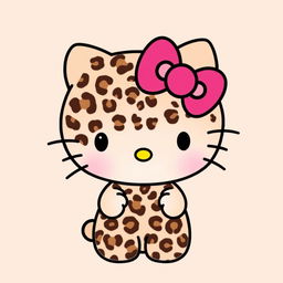 Create an image of Hello Kitty with a leopard print pattern on her body