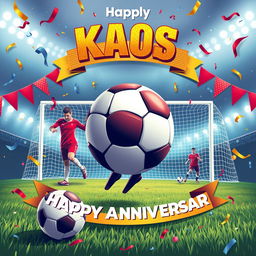 Create an image celebrating the anniversary of Kaos football