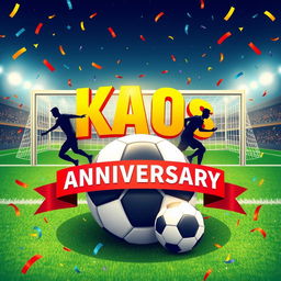 Create an image celebrating the anniversary of Kaos football