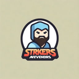 A striking, playful logo for a Minecraft server named 'Strikers vs Defenders'. The design should include Minecraft-inspired elements, along with symbols that represent both the 'strikers' and the 'defenders'. Colors should be bright and engaging.