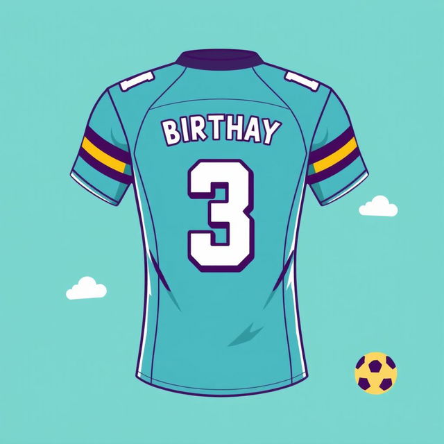 Create a football jersey design for a 3rd birthday celebration