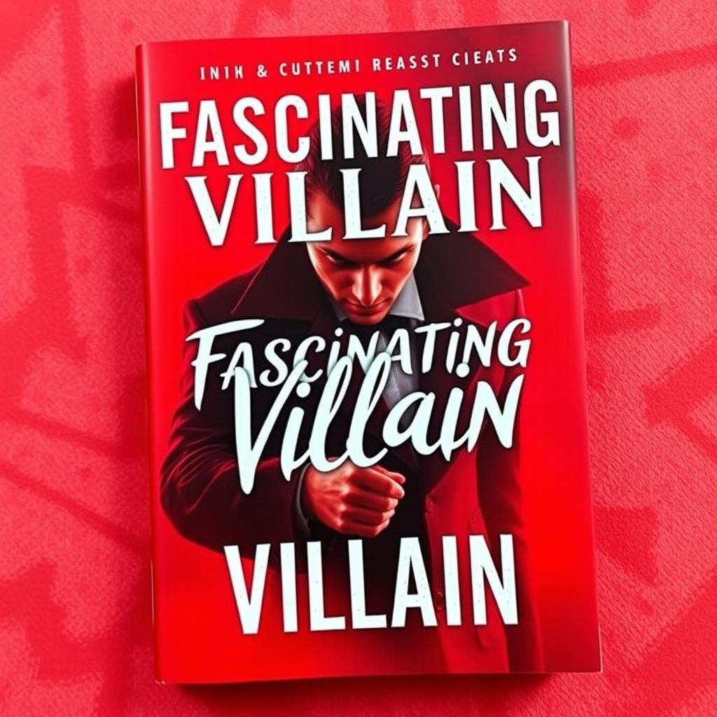 A captivating book cover titled 'Fascinating Villain' with a red background