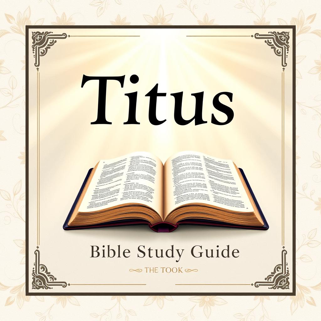 A detailed and elegant book cover for a Bible study guide on the Book of Titus