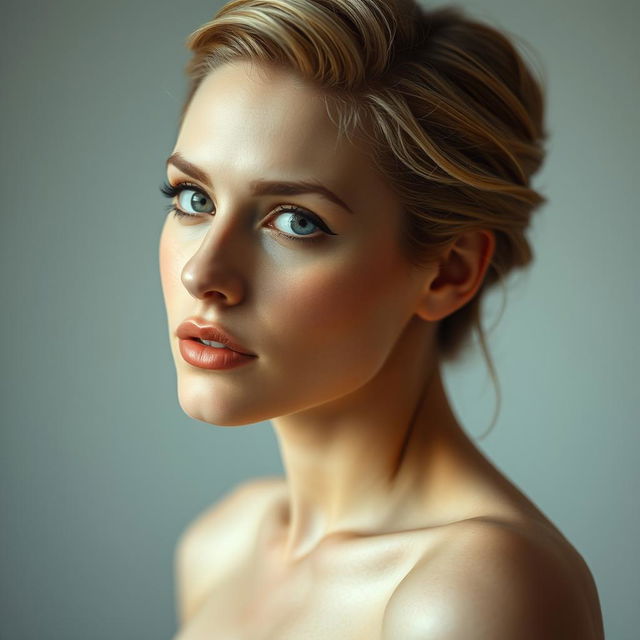 A tasteful and artistic portrait of Scarlett Johansson, focusing on her elegance and beauty