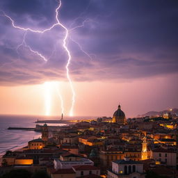 Electricity crackling over the city of Cádiz