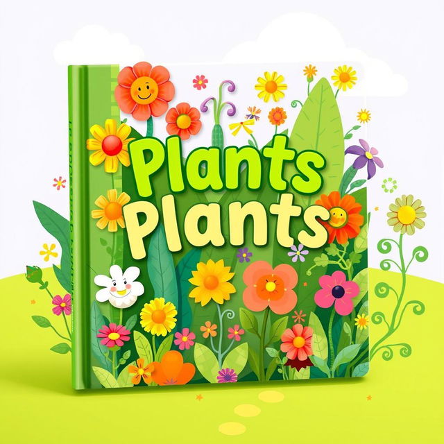 A vibrant and colorful children's book cover featuring a variety of plants