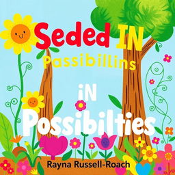 A vibrant and colorful children's book cover titled 'Seeded IN Possibilities' by Rayna Russell-Roach