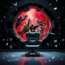 Create a movie poster featuring a detailed black glass hole with intricate thin lines and subtle shades of color, giving off a sense of depth and dimension