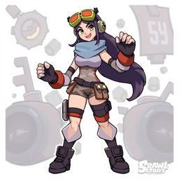 A detailed illustration of Jacky Sepia, a character from the game Brawl Stars