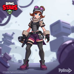 A detailed illustration of Jacky Sepia, a character from the game Brawl Stars