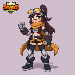 A detailed illustration of Jacky Sepia, a character from the game Brawl Stars