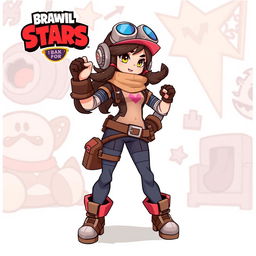 A detailed illustration of Jacky Sepia, a character from the game Brawl Stars