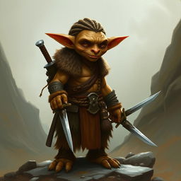 Create an image of a tall hobgoblin with light brown skin