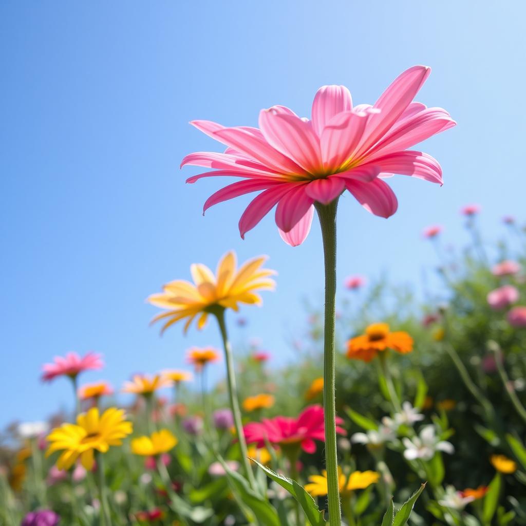 A colorful flower with petals that dance in the wind