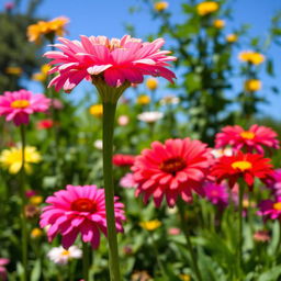 A colorful flower with petals that dance in the wind