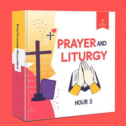 Create a binder cover for a high school class titled 'Prayer and Liturgy, Hour 3'