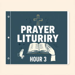 Create a more masculine binder cover for a high school class titled 'Prayer and Liturgy, Hour 3'