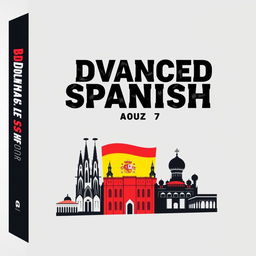 Create a more masculine binder cover for a high school class titled 'Advanced Spanish, Hour 7'