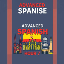 Create a more masculine binder cover for a high school class titled 'Advanced Spanish, Hour 7'