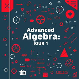 Create a more masculine binder cover for a high school class titled 'Advanced Algebra, Hour 1'