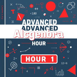 Create a more masculine binder cover for a high school class titled 'Advanced Algebra, Hour 1'