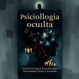 Create an image for a book cover titled 'Psicologia oculta: Teorias Profundas sobre Personalidade, Família e Sociedade'