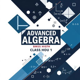 A masculine design for an advanced algebra binder cover for a high school class