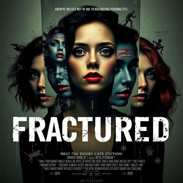 Create an indie film poster for a movie titled 'FRACTURED'