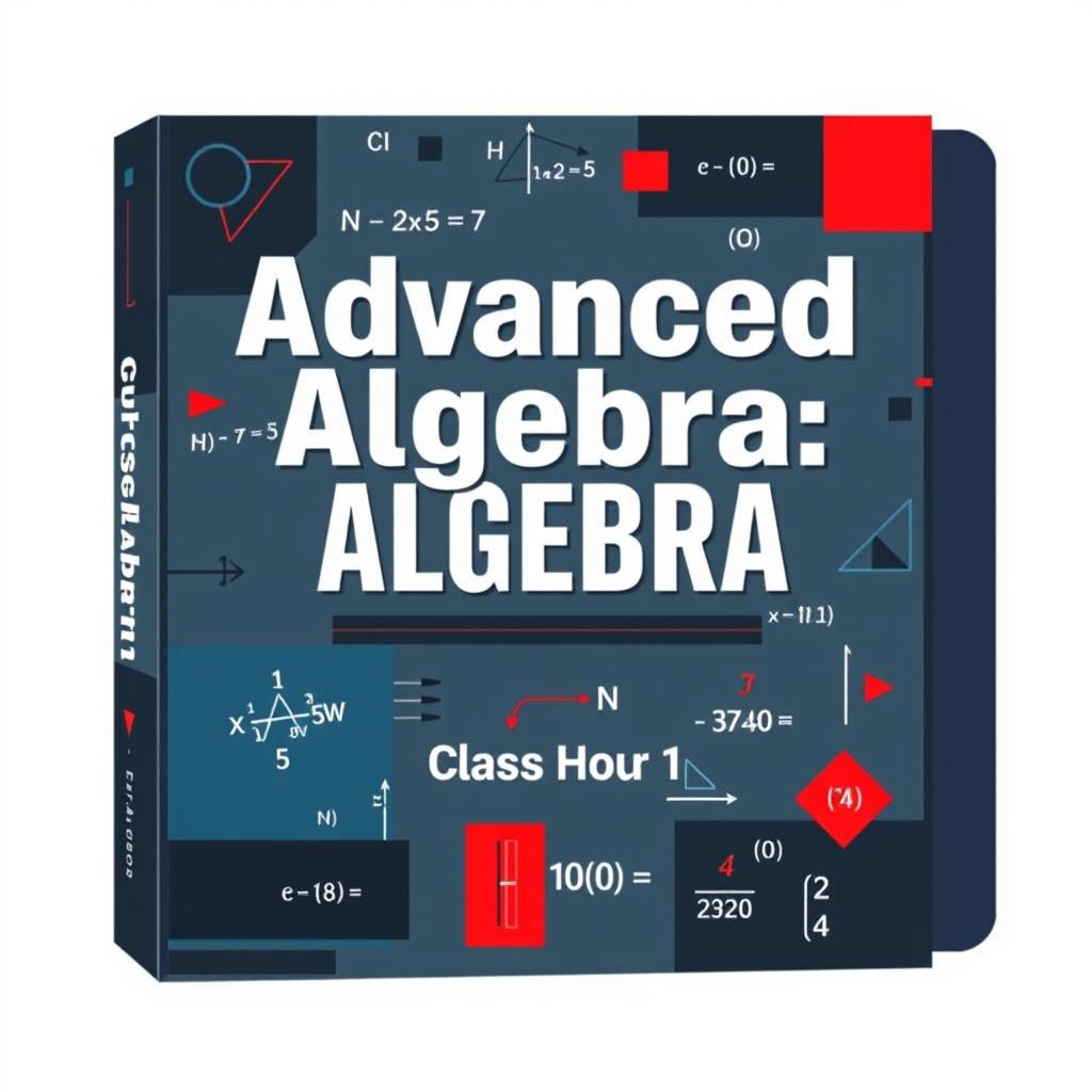 A masculine design for an advanced algebra binder cover for a high school class