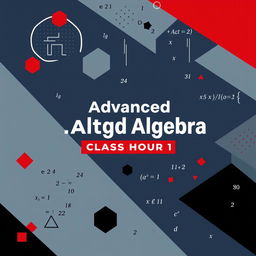 A masculine design for an advanced algebra binder cover for a high school class